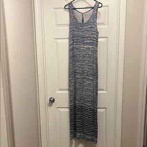 a.n.a Navy and White Striped Maxi Dress